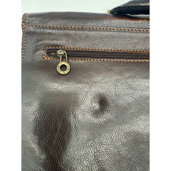 Firenze Italian Full Leather Laptop Executive Briefcase Crossbody Handle Luxury - Picture 3 of 8